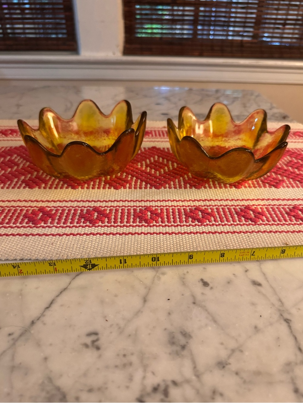 Blenko , tulip glass bowls, set of two like new